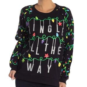 Freeze Size L (11-13) “Jingle All The Way” Light Up Black Christmas Sweatshirt